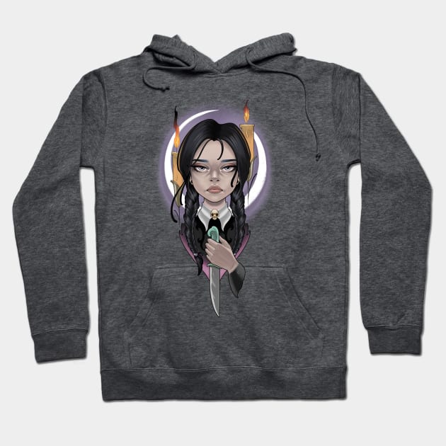 Wednesday Addams Hoodie by Vika_lampa_13